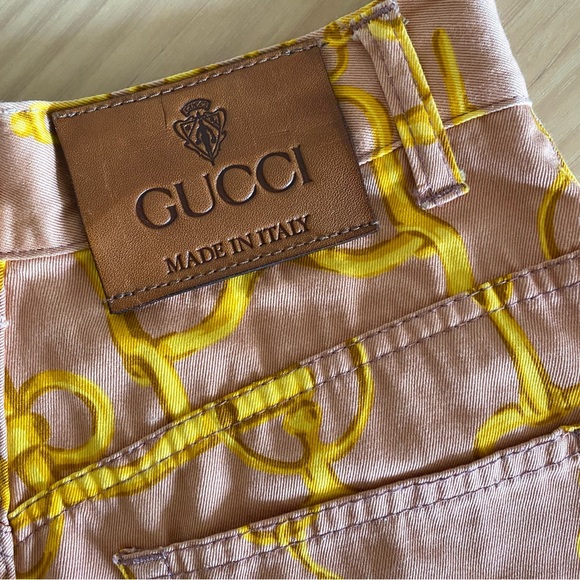 Vintage Gucci horsebit chain printed jeans - Picture 6 of 11